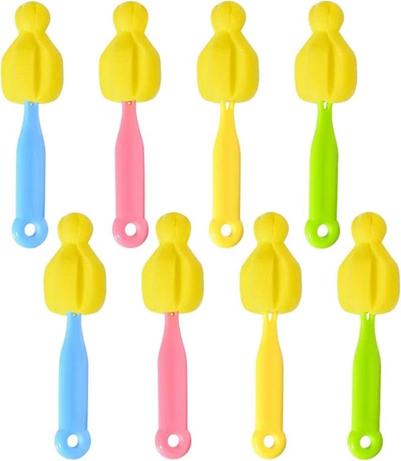 さまざまなおしゃぶりに対応 スポンジ ボトルクリーナーブラシ 広口径 (8個セット) 汎用おしゃぶりブラシ スポンジおしゃぶりブラシ 強力な吸水力 高密度スポンジ 哺乳瓶乳首ブラシ 哺乳瓶洗い