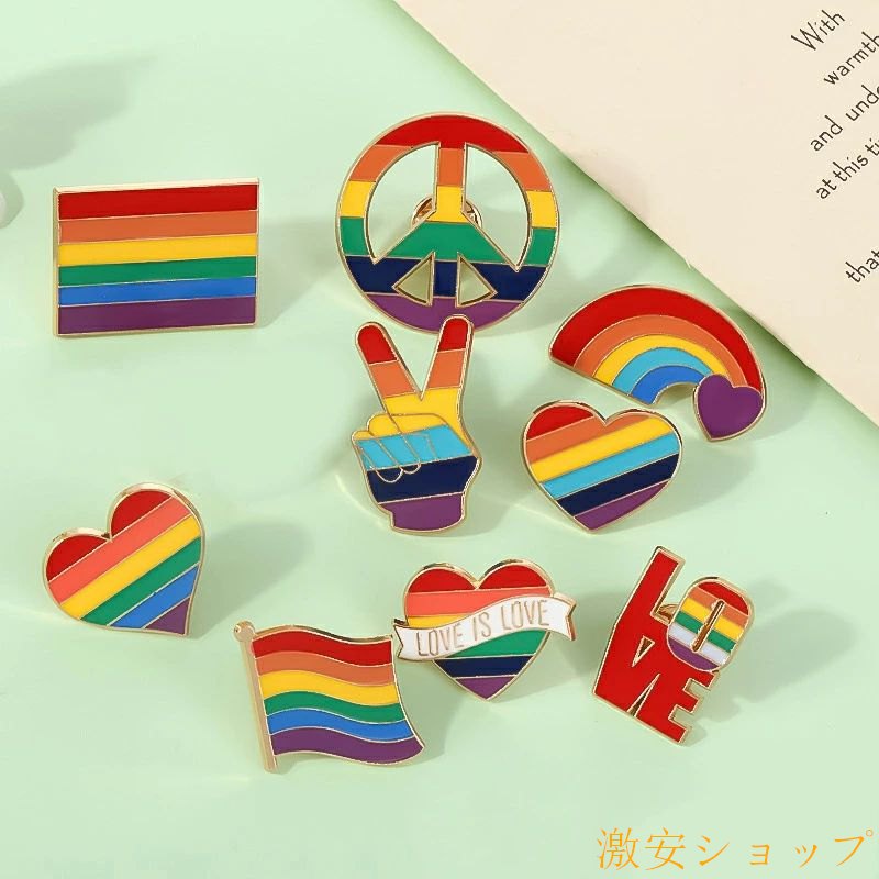 LGBT リボン レインボープライド アウェアネス ピンバッジ レインボー トランスジェンダー プライド フラッグ