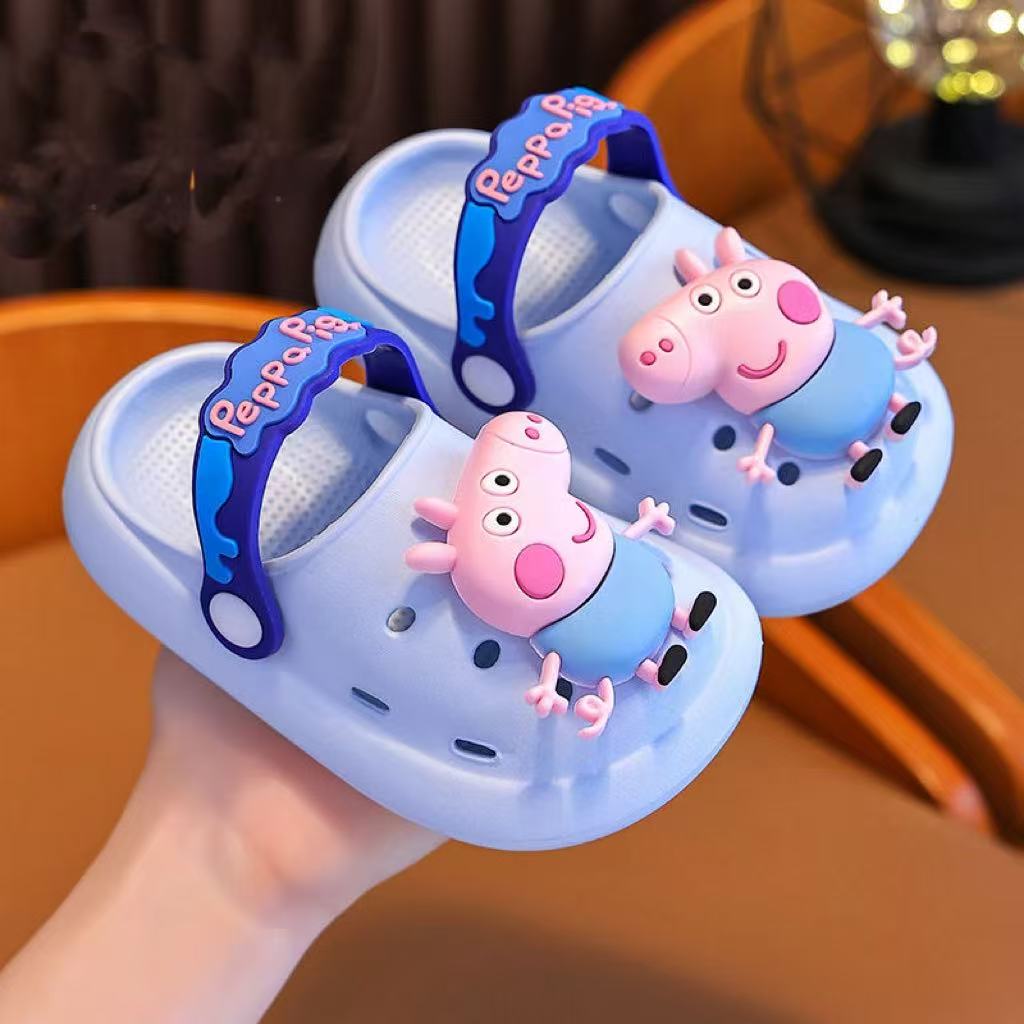 キャラクターグッズ ピンク サンダル サンダル ブルー ベビー ピッグ ジビッツ ス...