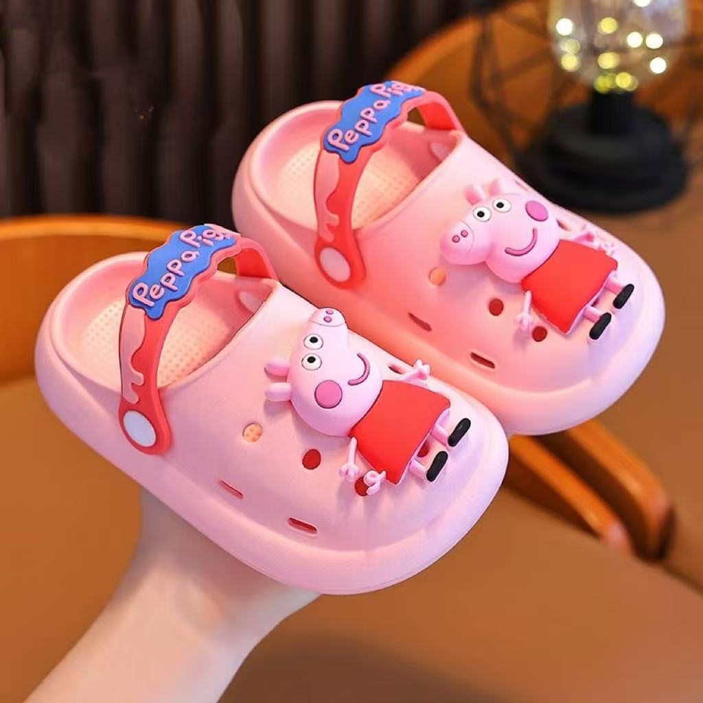 キャラクターグッズ ピンク サンダル サンダル ブルー ベビー ピッグ ジビッツ ス...