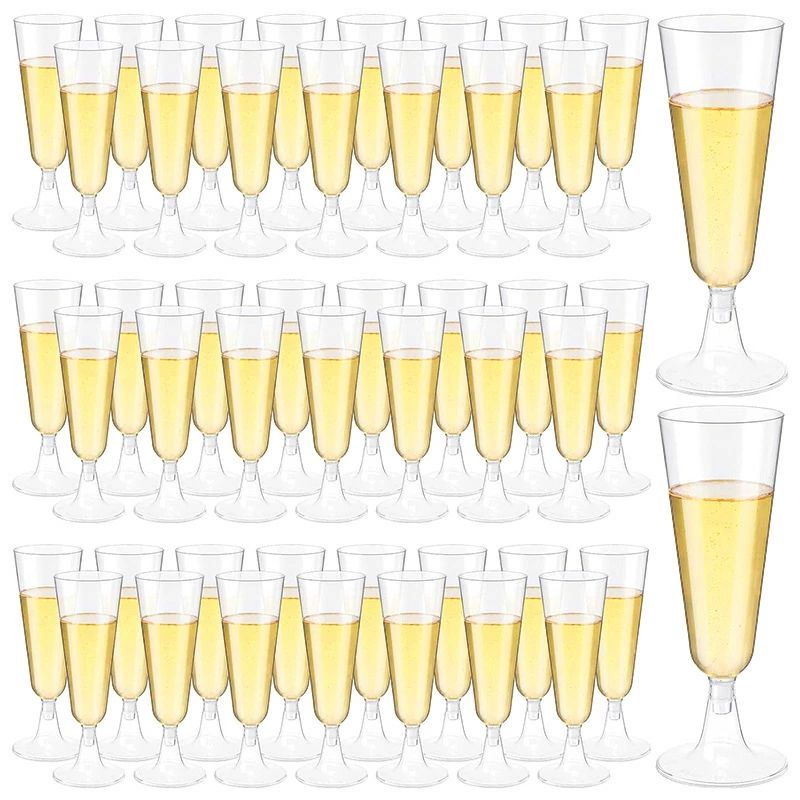 シャンパングラス ホリデー 使い捨て パーティー 150ml 赤ワイングラス プラスチック 40個 ステムウェ..