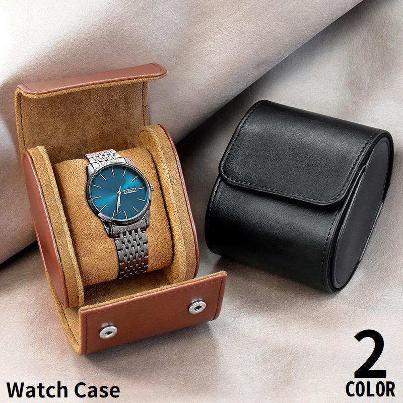 軽量 持ち運び 耐衝撃 コレクション PUレザー 1本収納用 出張 腕時計ケース 送料無料 旅行 シンプル 保..