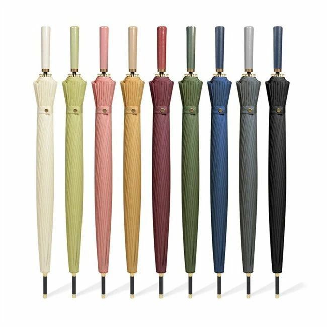 耐久 頑丈 おしゃれ ロング傘 雨傘 長傘 24本骨 軽量 レザーハンドル 軽い 日傘 撥水 豪雨対策 ギフト レディース ストレートハンドル UVカット 晴雨兼用 ジャンプ式 紫外線カット 抗風 折れにくい ワンタッチ 男女兼用 実用的 傘 メンズ 9色展開