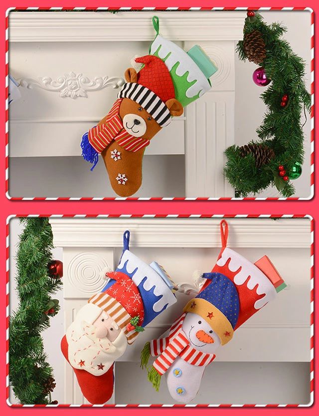 掛け靴下 玄関 2025クリスマス お菓子入れ サンタクロース 【 クリスマスソックス クリスマス お祝い 2点セット 靴下 壁掛け飾り おしゃれ クリスマスストッキング クリスマスプレゼント サンタ 装飾 ギフト パーティーグッズ 送料無料】 可愛い 3