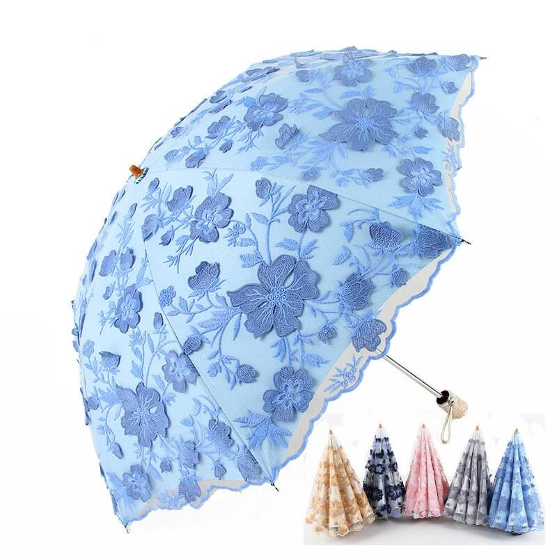 傘袋付 8本骨 折り畳み 母の日 傘 かわいい レース UVカット 花柄 オシャレ きれいめ 日傘 レディース 可愛い 紫外線対策 おしゃれ 女性用 5色 折りたたみ傘(2つ折) 折りたたみ傘