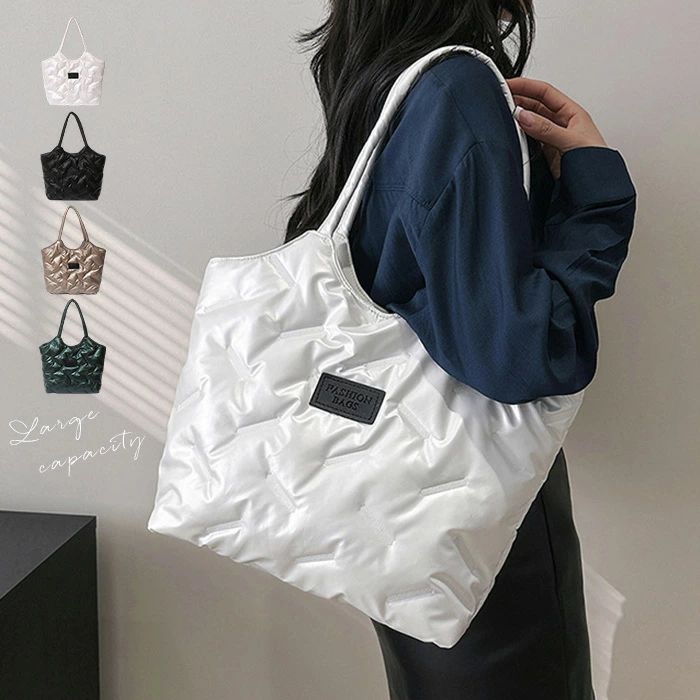 韓国 お洒落 仕事用 ギフト レディース ショルダーバッグ 軽い 鞄 a4バッグ a4 中綿 通勤用 お買い物バッグ カバン バッグ おしゃれ 軽いかばん 黒 大人 通勤バッグ 軽くて大容量 オールシーズン エレガント カジュアル ショルダー 白 通勤 トートバッグ かばん