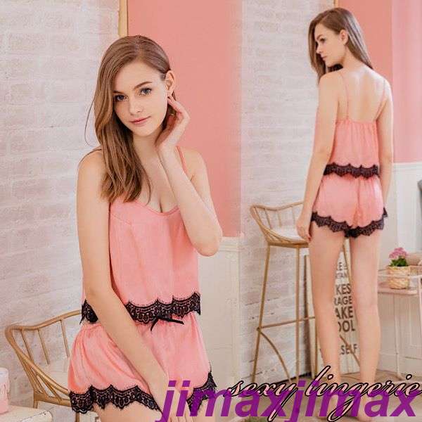 ルームウェア かわいい ピンク おしゃれ パジャマ ナイトウェア ショートパンツ 可愛い 部屋着 セットアップ レディース 快適暮らし シンプル サテン キャミソール 上下セット 新生活 M ランジェリー