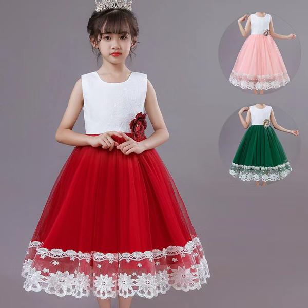 ピアノドレス フォーマル ピンク ピアノ発表会 七五三 新生活 女の子ドレス 誕生 子供ドレス こどもドレス 110-160cm お姫様 子供 ワンピース グリーン 結婚式 レッドドレス ドレス(4.0)