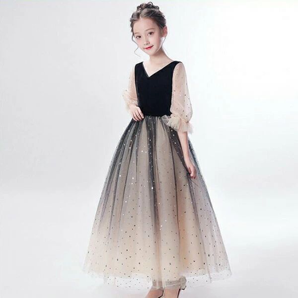 ドレス 中学生 ドレス 高校生 発表会 ピアノ発表会 ロング丈ドレス 子供 ドレス ピアノ 部分短納期 キラキラ 星空 ピアノ発表会 2