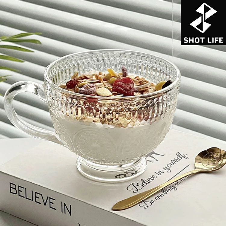 Rakuten - コーヒーカップ グラス マグカップ 食器 高見え コップ 涼し気 ティーカップ 透明 お茶用品 総柄 キッチン用品 来客用