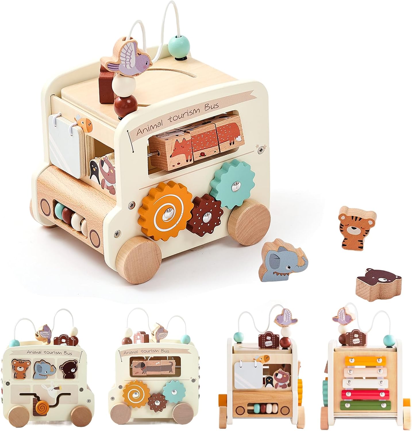 【遊び方】ルーピングあそび・型はめパズルあそび・音あそび・想像力を育てるごっこ遊び・色や形の認識など楽しい仕掛けがたくさん。成長に合わせて様々な遊び方ができますので、お子様と一緒に成長していきます。 【モンテッソーリ】遊んでいるうちに、大き...