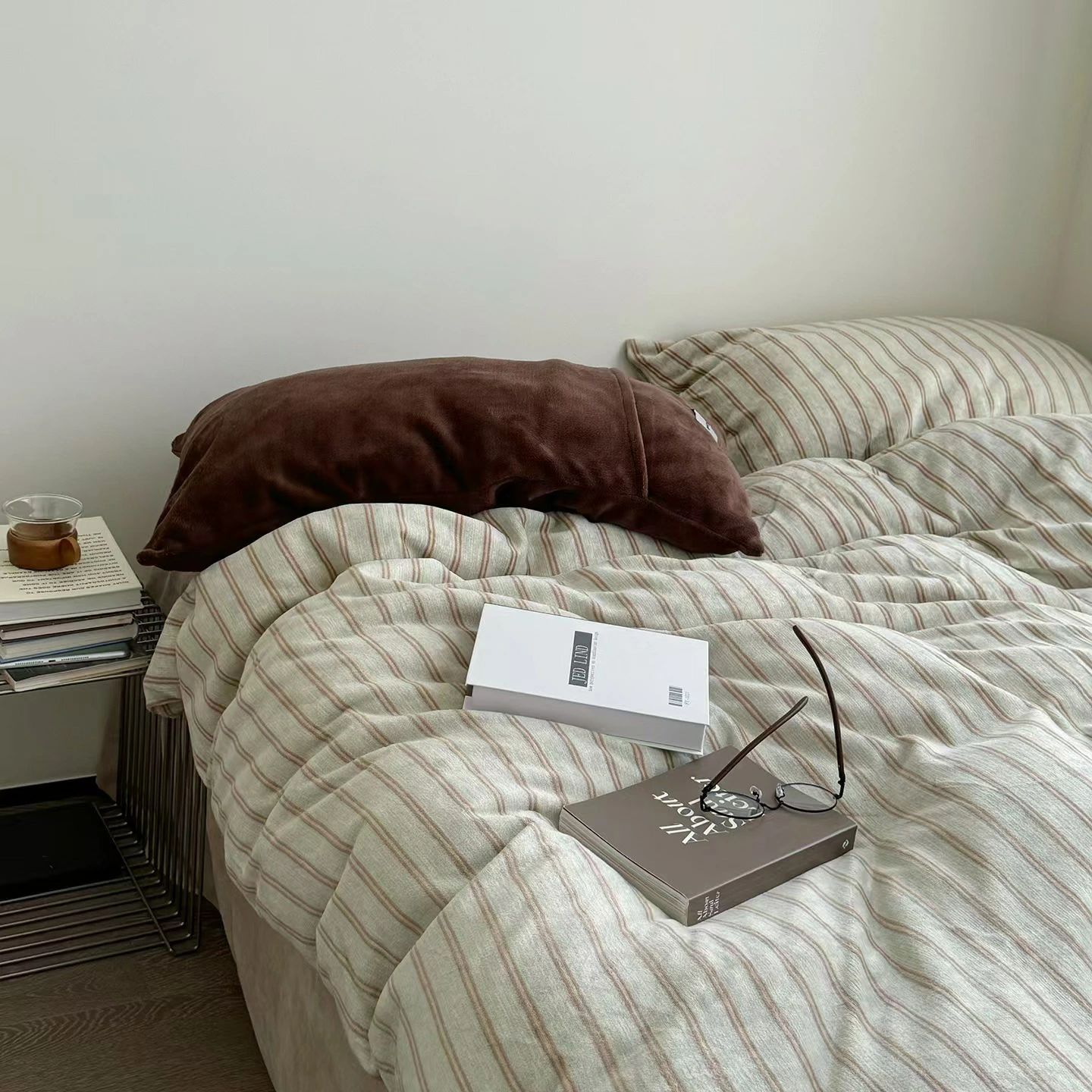 冬 3点セット ストライプ 無地 セット 防寒対策 掛け布団カバー 可愛い布団カバー セミダブル 掛けふと..