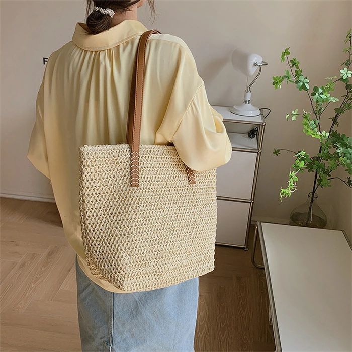 Tote Bag Type - 大きめ 無地 肩掛け トートバッグ 肩掛けバッグ 手提げ 母の日 おしゃれ 軽量 鞄 かわいい 夏 軽い 肩がけ 大きめトートバッグ 春 カジュアル トート a4 かばん カゴバッグ 大容量 プレゼント