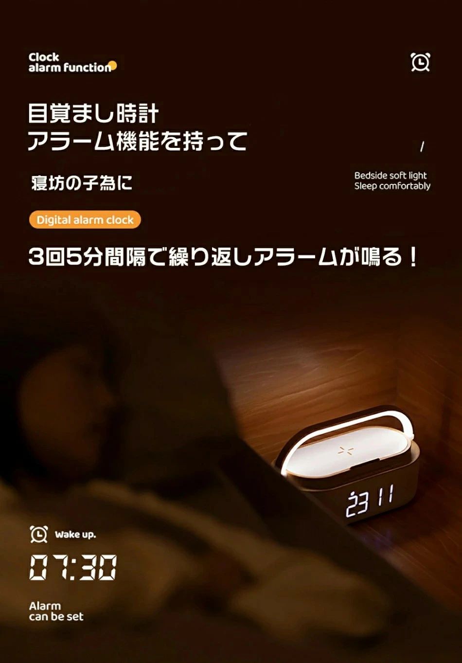 プレゼントに最適 持ち運びに便利 多機能搭載 1800mAhリチウム電池 Bluetoothスピーカー Type-C充電器国際認証済み 送料無料 ワイヤレススピーカー 目覚まし時計/FMラジオ/ナイトライトBluetooth5.0 2