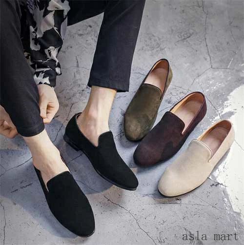 革靴 ドライビングシュ メンズ スエード調 ローファー モカシン