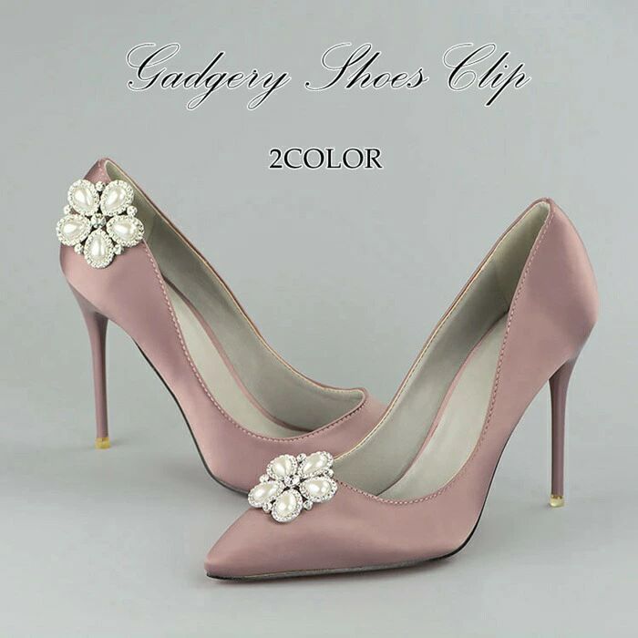 パーティー 結婚式 ビジュー パール 2個1組 プレゼント 二次会 靴クリップ 1ペア レディース ブライダル クリスタル ストーン ウェディング シューズアクセサリー ワンタッチ シューパーツ パンプス シュークリップ パーティー