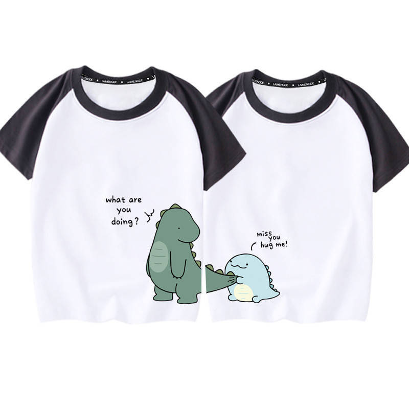 半袖 親子コーデ Tシャツ イエロー リンクコーデ 恐竜 ママとお揃い 親子コーデ ホ...