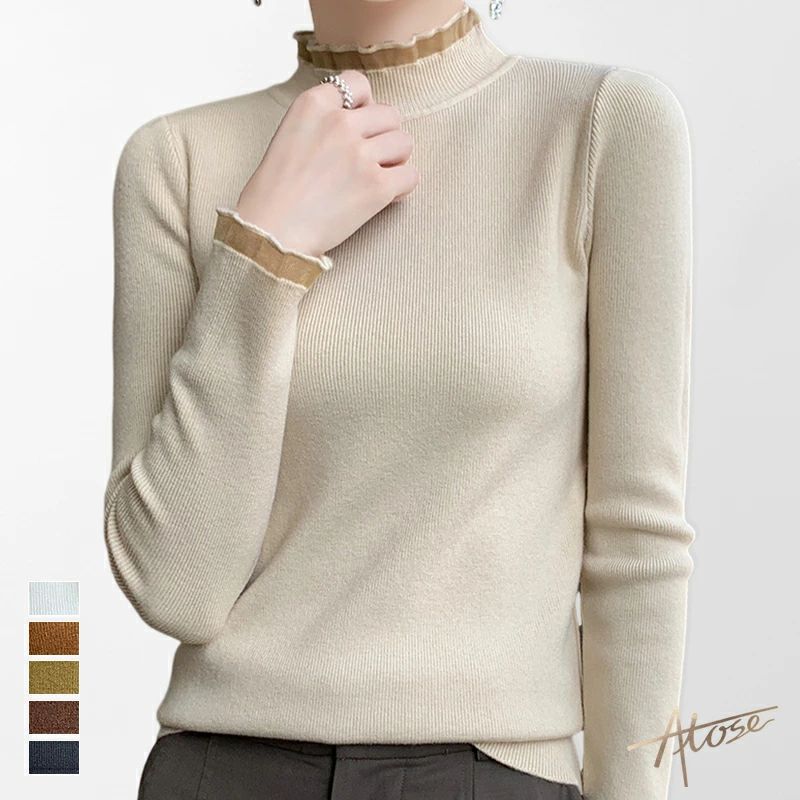 Rakuten - 2023AW新作 トップス tシャツ ニット レディース リブ カットソー 秋冬 シボ感 着痩せ きれいめ 履きやすい 生地 コットン混 綿 おしゃれ 大きいサイズ スーパーストレッチ リブニット 長袖 ゆったり 手洗い 秋服 通勤 通学上品