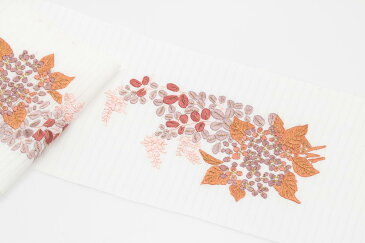 半衿 夏 刺繍 絽 半襟 夏用 日本製 正絹 手刺繍 絽塩瀬 半衿 はっ水防カビ加工 白 紫陽花