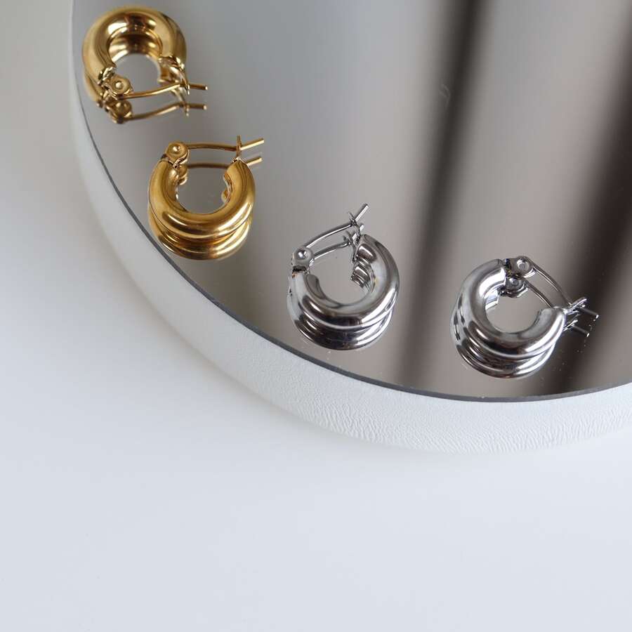 【ミニサイズ】オリジナル ステンレス フープ ピアス sp388 金属アレルギー 対応 金アレ 起こしにくい つけっぱなし さびない さびにくい 錆びない 錆びにくい 水に強い 汗に強い かぶれない 変色しにくい ミニ 小さめ オフィス カジュアル シンプル 大人っぽい 韓国 春 夏