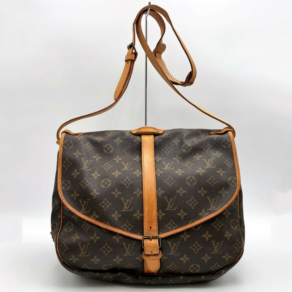 LOUIS VUITTON ルイ ヴィトン ソミュールGM モノグラム ショルダーバッグ 斜め掛け バッグ ブラウン PVC レディース M40662 USED 【中古】