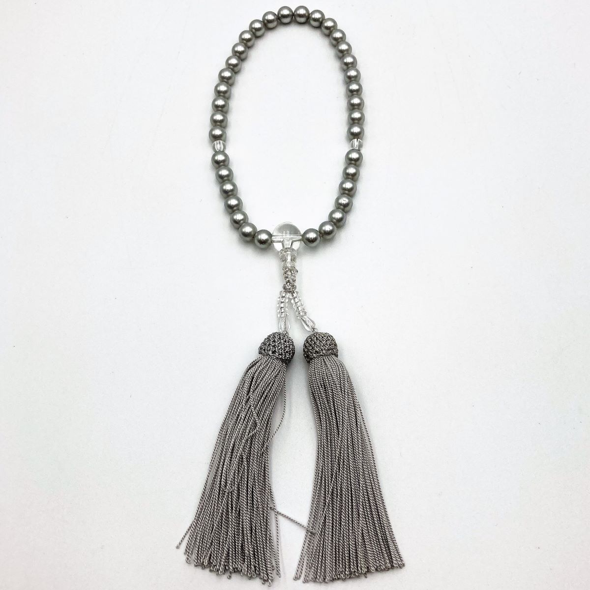 念珠 グレーパール 8mm アクセサリー 真珠 灰色 数珠 法事 レディース ジュエリー jewelry【中古】