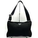 美品 PRADA プラダ ショルダーバッグ ナイロンバッグ 肩掛け バッグ トライアングルロゴ ブラック 黒 ナイロン レディース メンズ USED 【中古】