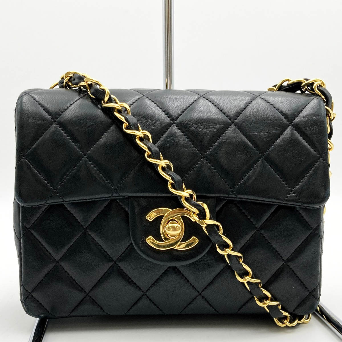 【美品】 CHANEL シャネル ミニマトラッセ ショルダーバッグ チェーンショルダー ココマーク ブラック ..