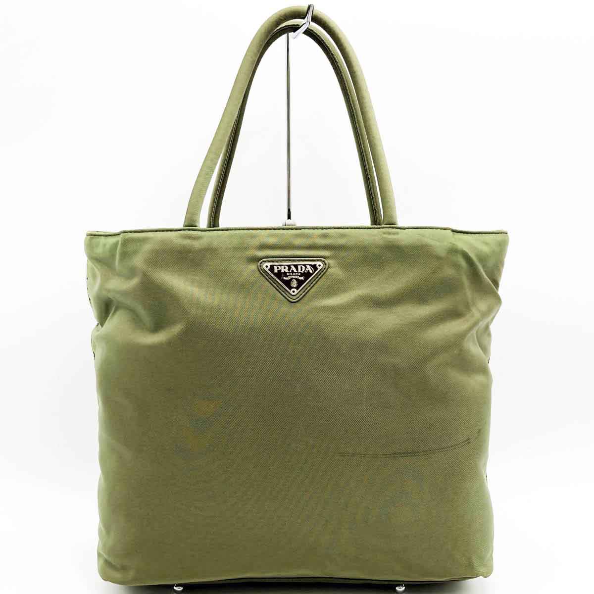 美品 PRADA プラダ トートバッグ　ハンドバッグ　カーキ　レザー　ナイロン 楽天市場】プラダ ナイロン バッグ カーキの通販