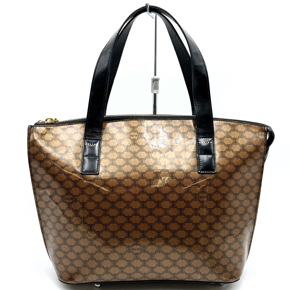 【お値下げしました！】CELINE セリーヌ MC98/2 ハンドバッグ エナメル ブラウン レディース【中古】