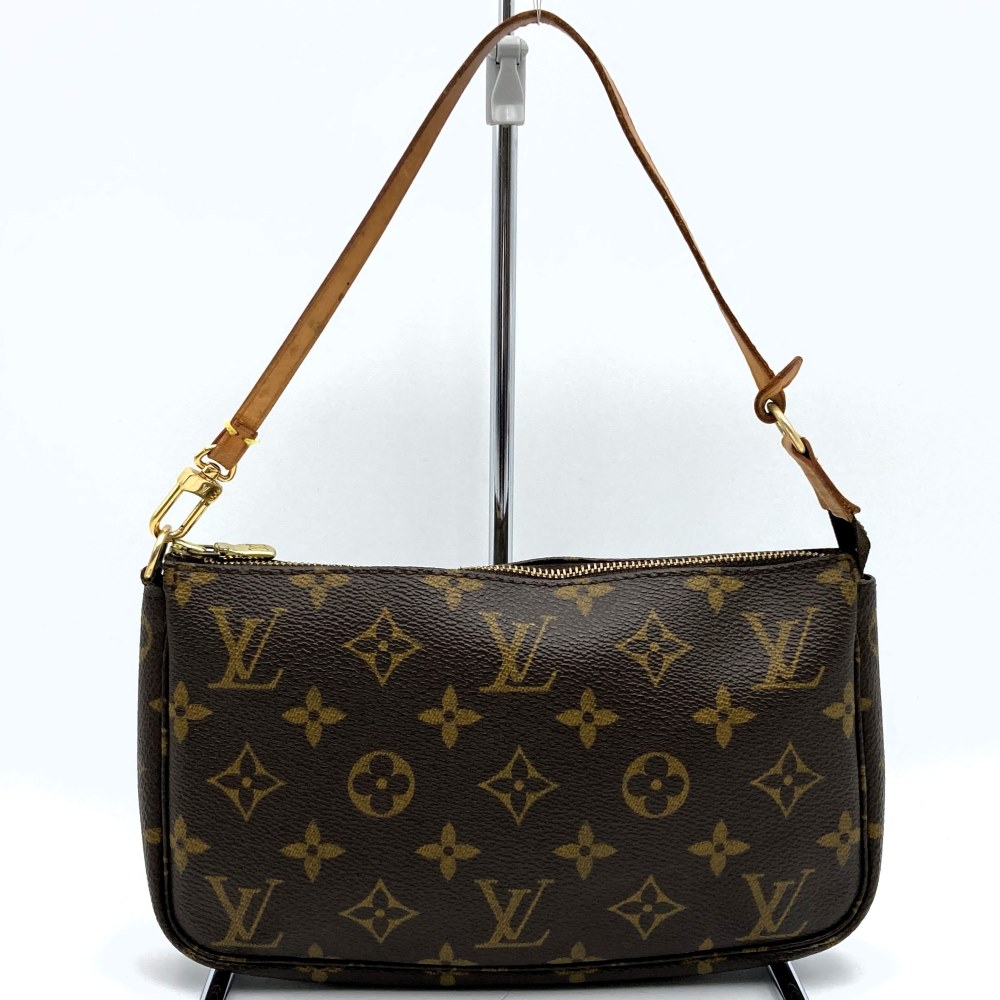 【ベタ無し】ルイ・ヴィトン M40712 ポシェット・アクセソワール アクセサリーポーチ ブラウン モノグラム レディース LOUIS VUITTON USED【中古】