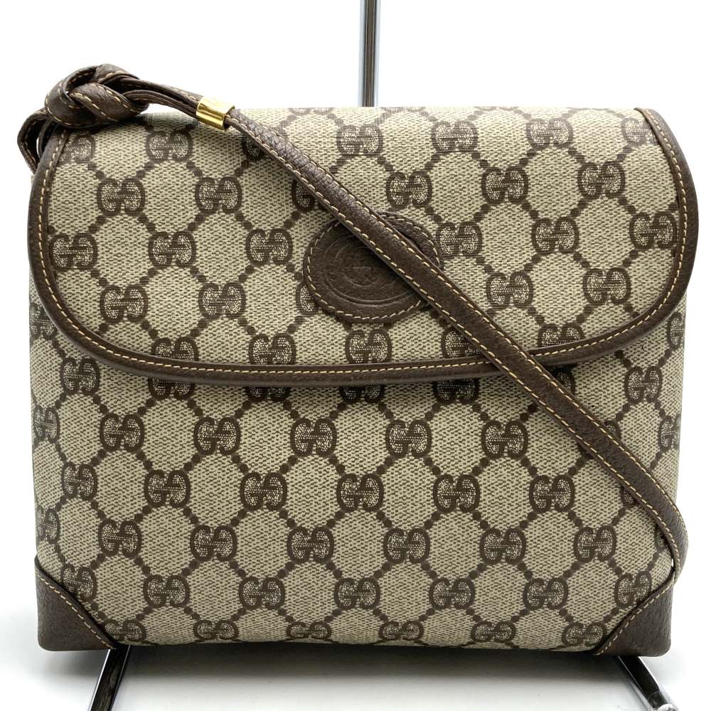 011 美品 GUCCI ショルダーバッグ 斜めがけ GGキャンバス p32a｜レディース