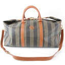 『USED』 FENDI フェンディ ボストンバッグ PVC グレー×ブラック レディース【中古】