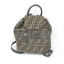 『USED』 FENDI フェンディ ズッカ リュック・デイパック キャンバス カーキ レディース【中古】