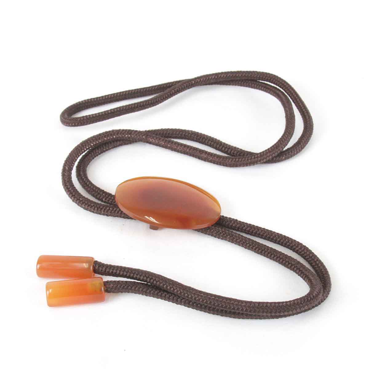 美品『USED』 ループタイ その他アクセサリー メノウ ブラウン×オレンジ メンズ【中古】