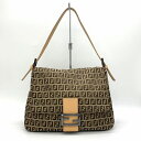 FENDI フェンディ マンマバケット ズッキーノ ハンドバッグ ワンショルダー キャンバス レザー ベージュ レディース ファッション【中古】