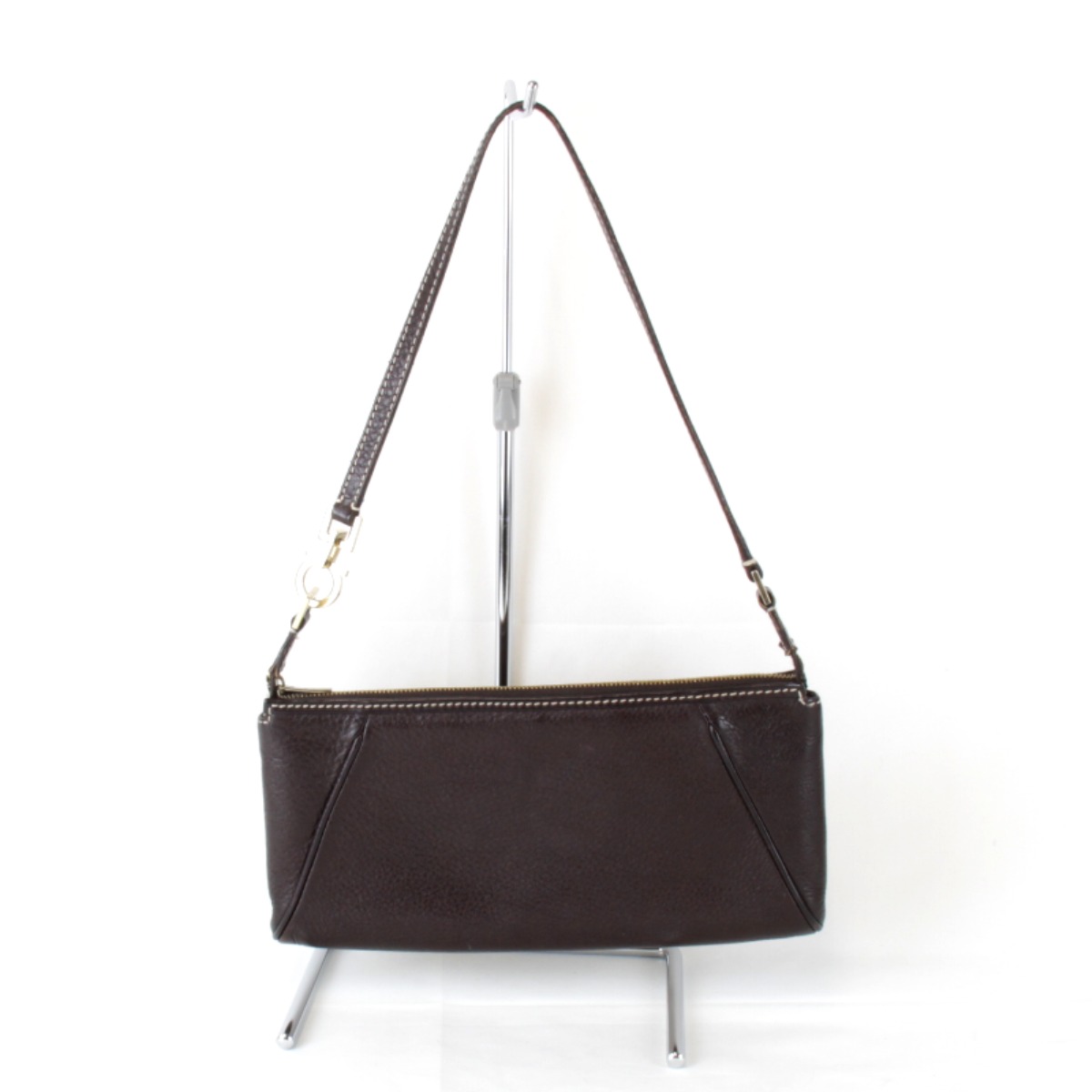 良品『USED』 Salvatore Ferragamo フェラガモ ショルダーバッグ レザー ブラウン レディース【中古】