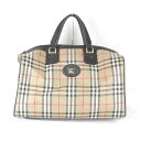 『USED』 BURBERRY バーバリー シャドーホース ボストンバッグ キャンバス/レザー ベージュ レディース【中古】