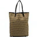 FENDI フェンディ 8BH006019 トートバッグ ポーチ付き ナイロン キャンバス ブラウン 茶色 ズッキーノ レディース メンズ ファッション【中古】
