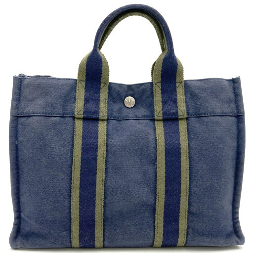HERMES エルメス フールトゥ PM トートバッグ キャンバス ネイビー レディースファッション【中古】 HERMES エルメス フールトゥ PM トートバッグ キャンバス ネイビー レディースファッション【中古】