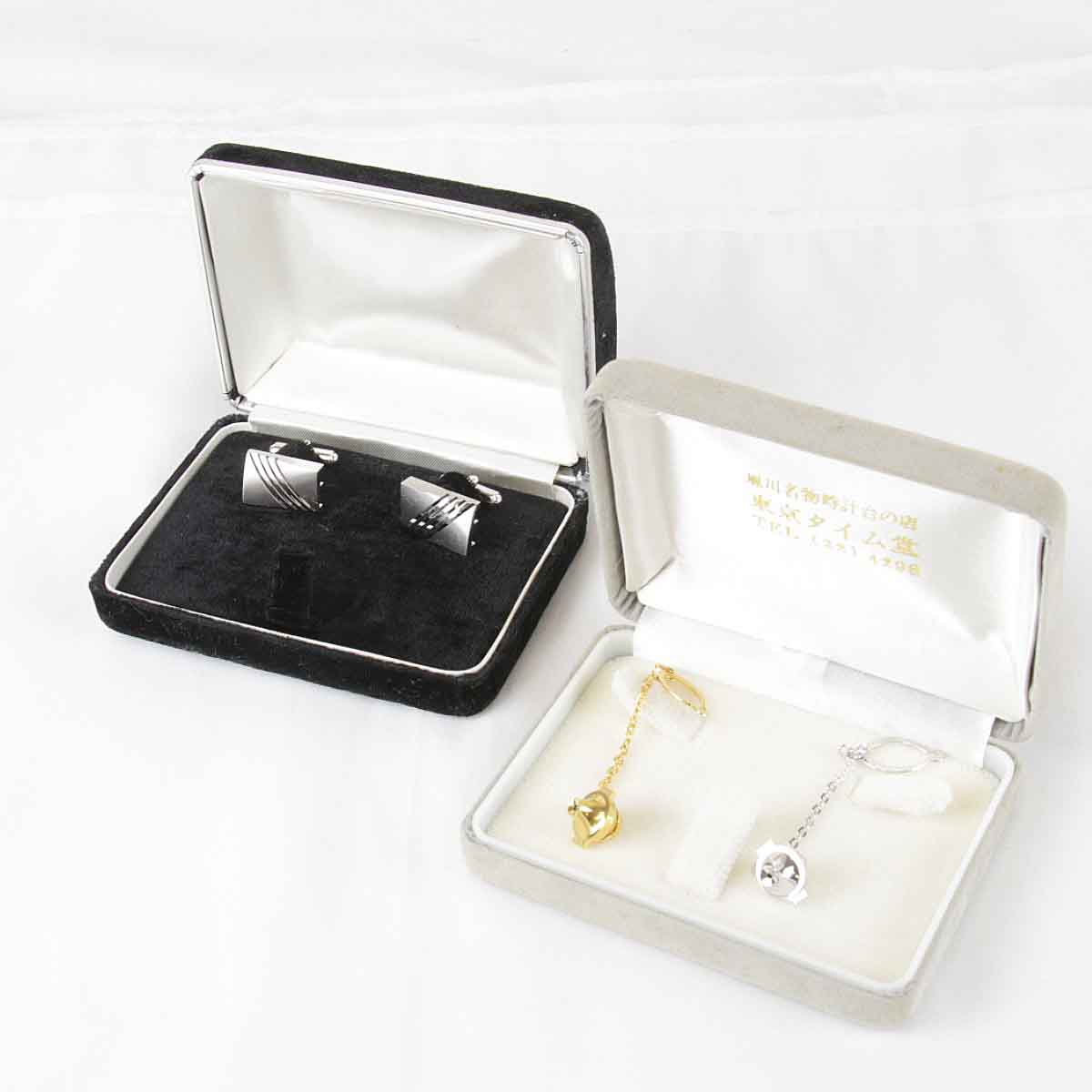 美品『USED』 カフス2/タイタックキャッチ2 カフス メタル シルバー/ゴールド メンズ【中古】