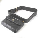 良品『USED』 Sonia Rykiel ソニアリキエル ウエストポーチ ウエストバッグ レザー ブラック レディース【中古】