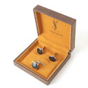 良品『USED』 YVES SAINT LAURENT イヴ・サンローラン カフス/タイピン セット カフス メタル ブラック×シルバー メンズ【中古】