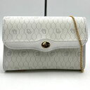 Dior クリスチャンディオール 斜め掛け ハニカム 肩掛け ショルダーバッグ ホワイト 白 PVC/レザー レディース USED 【中古】