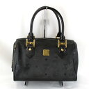 良品『USED』 MCM エム・シー・エム ミニボストンバッグ PVC/レザー ブラック レディース【中古】