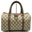 GUCCI オールドグッチ 40 02 006 ハンドバッグ ミニボストンバッグ シェリーライン GGスプリームキャンバス レザー ブラウン ベージュ 茶 レディース【中古】(4)