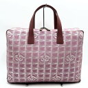 CHANEL シャネル ニュートラベルライン ハンドバッグ トートバッグ ココマーク ナイロン キャンバス ピンク レディース ブリーフケース 書類カバン【中古】(4)