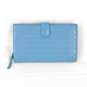 【期間限定!10%OFF★楽天スーパーSALE】『USED』 BOTTEGAVENETA ボッテガヴェネタ イントレチャート 114074 二つ折り財布 レザー ブルー レディース【中古】