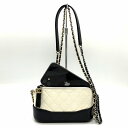 【セール】CHANEL シャネル ガブリエル フォンホルダー スマホ入れ 25番台 チェーンウォレット ミニ チェーンショルダーバッグ レザー ホワイト/ブラック 白/黒 バイカラー レディースKG009【中古】(4)