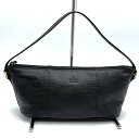 【美品】GUCCI グッチ 250001 ハンドバッグ ポーチ アクセサリーポーチ リザード型押し ブラック シンプル フォーマル ゴールド金具 レディース メ...